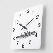 ローイングローワーズクルーのチームウォータースポーツ スクエア壁時計 (傾斜)