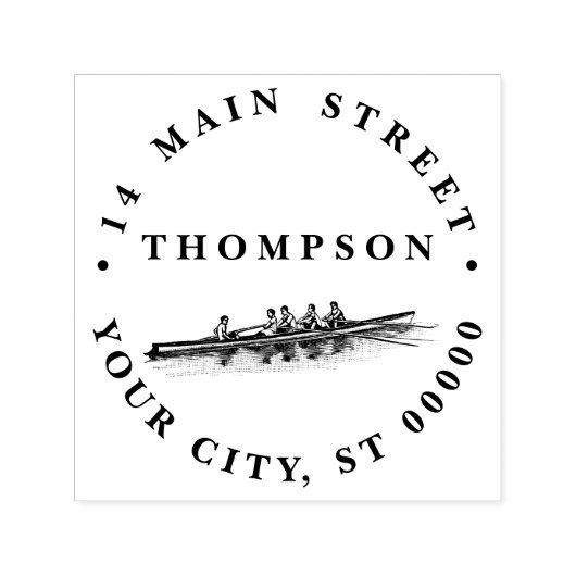 ローイングローワーズクルーのチームウォータースポーツ セルフインキングスタンプ (デザイン)