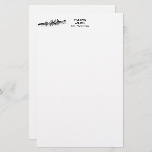 ローイングローワーズクルーのチームウォータースポーツ 便箋 (正面/裏面)