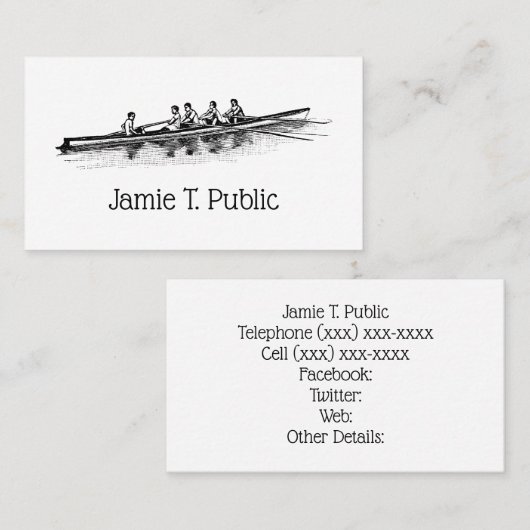 ローイングローワーズクルーのチームウォータースポーツ 名刺 (正面/裏面)