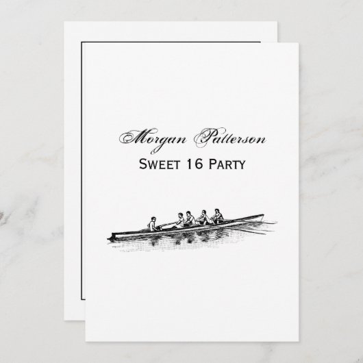 ローイングローワーズクルーのチームウォータースポーツ 招待状 (正面/裏面)