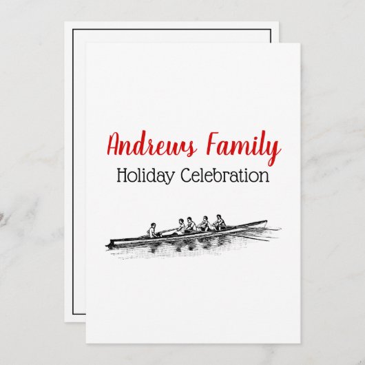 ローイングローワーズクルーのチームウォータースポーツ 招待状 (正面/裏面)