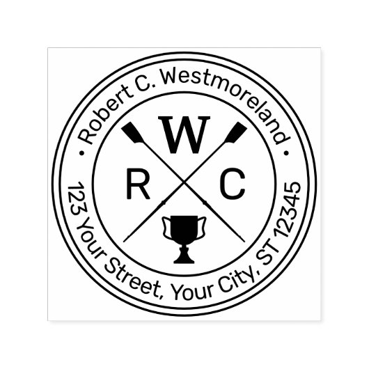 ローイングローワーズクルートロフィエネーム差出人住所 セルフインキングスタンプ (デザイン)