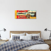 ローインレットブランドサーモンラベル キャンバスプリント (インサイチュ (寝室))