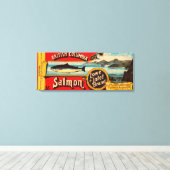 ローインレットブランドサーモンラベル キャンバスプリント (インサイチュ (ウッドフロア))