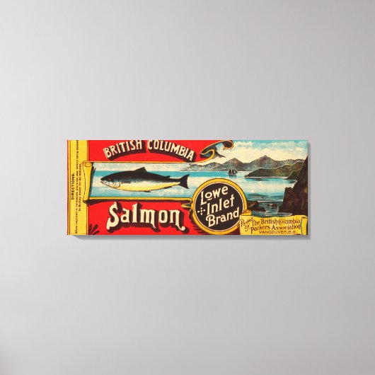 ローインレットブランドサーモンラベル キャンバスプリント (正面)