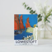 ローエストフト・ヴィンテージ・ト広告レインのポスターUK ポストカード (スタンド正面)