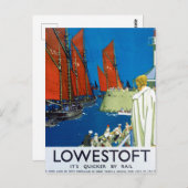 ローエストフト・ヴィンテージ・ト広告レインのポスターUK ポストカード (正面/裏面)