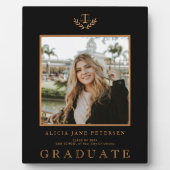 ローエレガントスクール卒業カスタム写真黒 フォトプラーク (正面)
