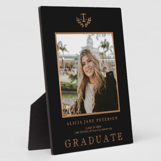 ローエレガントスクール卒業カスタム写真黒 フォトプラーク (側面)