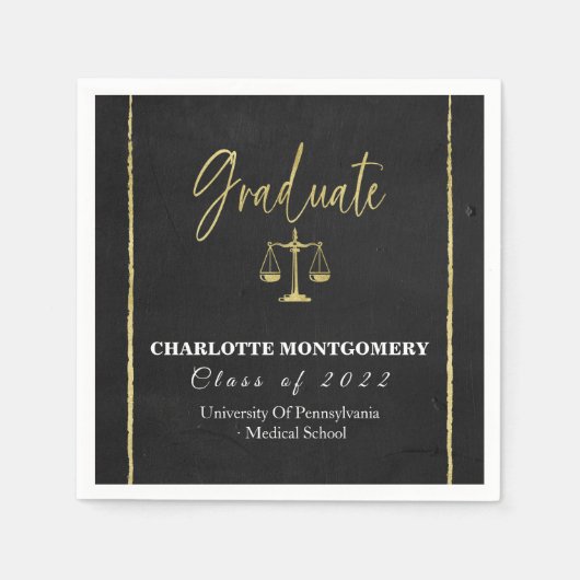 ローエレガントスクール卒業 スタンダードカクテルナプキン (正面)