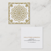 ローエレガントタスフラワーロゴヨガ スクエア名刺 (正面/裏面)