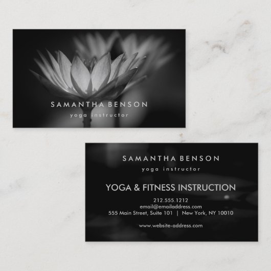 ローエレガントタスフラワーロゴヨガ 名刺 (正面/裏面)