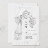 ローエレガントマモダンミニマル結婚式招待状 招待状 (正面)