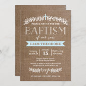 ローエレガントレルブルー |バプテスマ招待状 招待状 (正面/裏面)