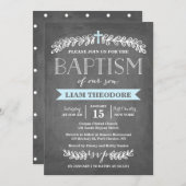 ローエレガントレルブルー |バプテスマ招待状 招待状 (正面/裏面)