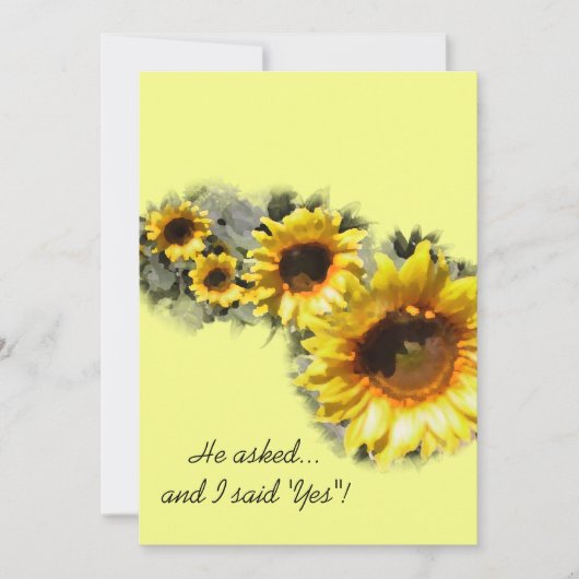 ローオブイエローサンフラワーズガーデン婚約パーティ 招待状 (正面)