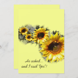 ローオブイエローサンフラワーズガーデン婚約パーティ 招待状