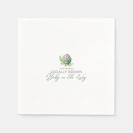 ローカルで成長したベビーの途中 – Artichoke – 緑 スタンダードカクテルナプキン