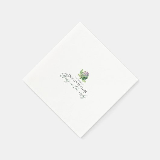 ローカルで成長したベビーの途中 – Artichoke – 緑 スタンダードカクテルナプキン (角)
