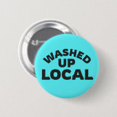 ローカルで洗浄 | おもしろいはっきりしたレタリング 缶バッジ (正面&裏面)