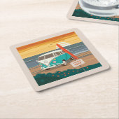 ローカルのみ | VW Surf Van スクエアペーパーコースター (アングル)