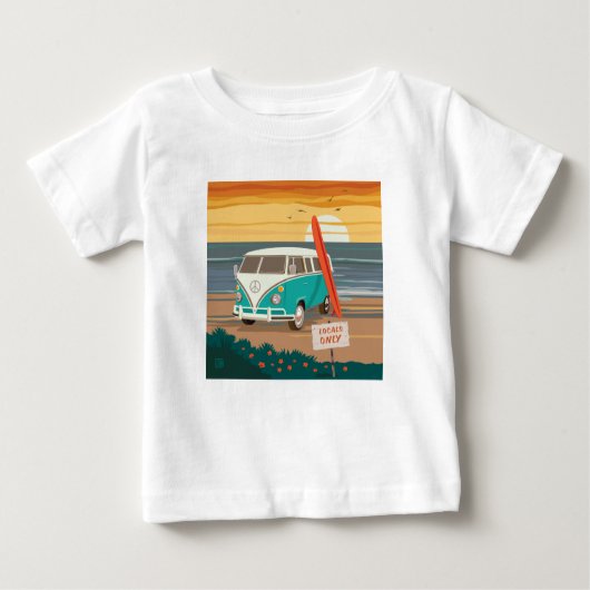 ローカルのみ | VW Surf Van ベビーTシャツ (正面)