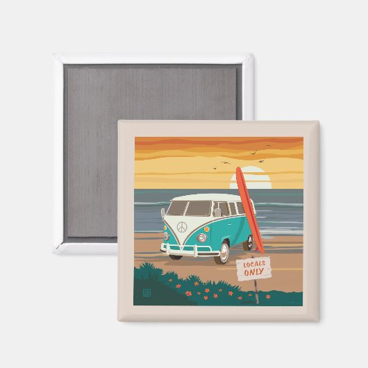ローカルのみ | VW Surf Van マグネット (正面/裏面)