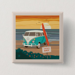 ローカルのみ VW Surf Van 缶バッジ