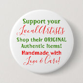 ローカルアーティストのボタンピンのサポート 缶バッジ (正面)