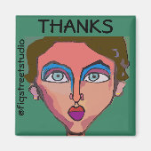 ローカルアーティス感謝していト、編集文字 マグネット (正面)