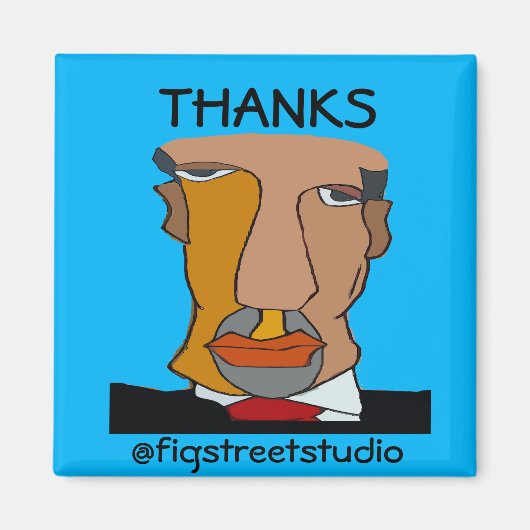 ローカルアーティス感謝していト、編集文字 マグネット (正面)