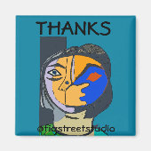 ローカルアーティス感謝していト、編集文字 マグネット (正面)