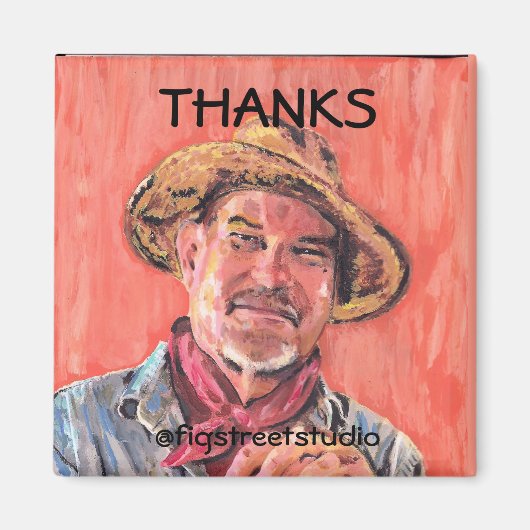 ローカルアーティス感謝していト、編集文字 マグネット (正面)