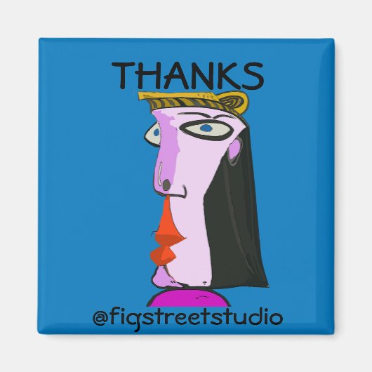 ローカルアーティス感謝していト、編集文字 マグネット (正面)