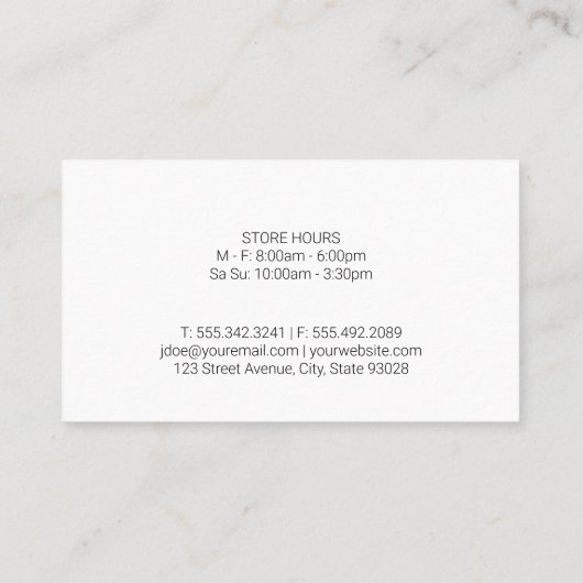 ローカルオーガニック | 農家市場の新鮮農産物 名刺 (裏面)