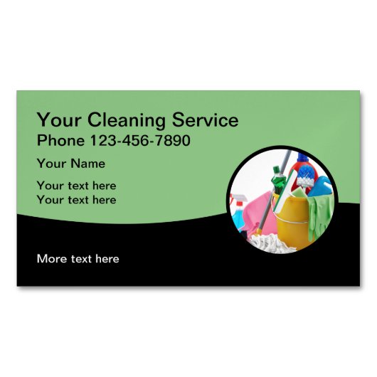 ローカルクリーニングサービスモダン名刺マグネット マグネット名刺 (正面)