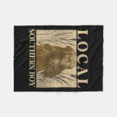 ローカルサザンボーイダック狩りブラックラボアウトドア フリースブランケット (正面(横))