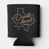 ローカルドインキングテキサス州名前をカスタムする 缶クーラー (裏面)