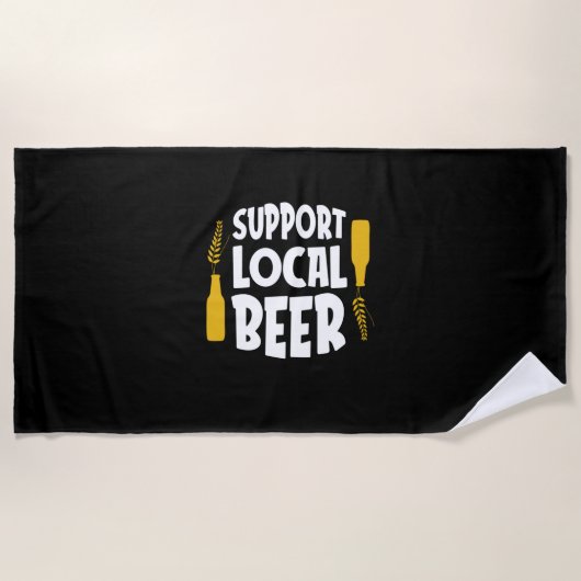 ローカルビールをサポート ビーチタオル (正面)