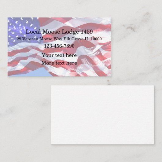 ローカルムースロッジ退役軍人ズアフェア  名刺 (正面/裏面)