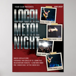 ローカルメタルショー | Gig |クラブ |バーフライヤー ポスター