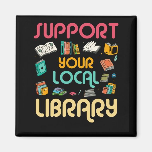 ローカルライブラリブックリーダーの愛好家をサポート マグネット (正面)