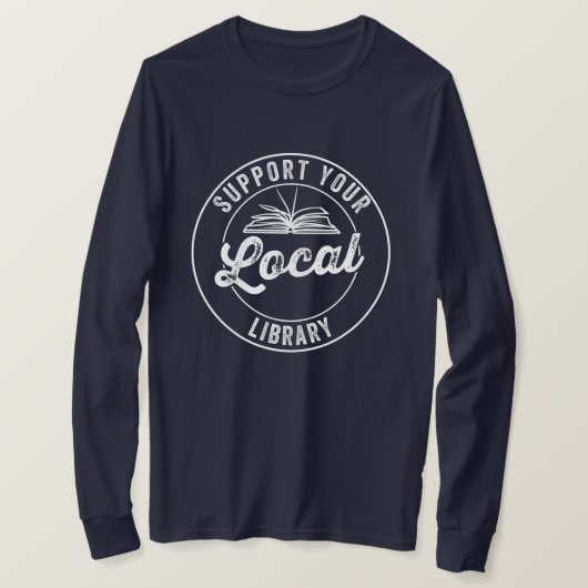 ローカルライブラリTシャツをサポート Tシャツ (デザイン正面)