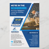 ローカルルーフィング修理、リルーフィング、側溝サービス チラシ (正面)