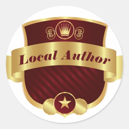 ローカル作家エレガント、赤金ゴールド、 ラウンドシール (正面)