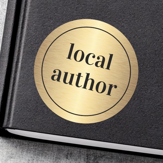 ローカル作家ゴールデングラデーションブックの署名 ラウンドシール