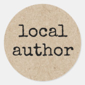 ローカル作家タイプライターフォントクラフト紙ルック ラウンドシール (正面)