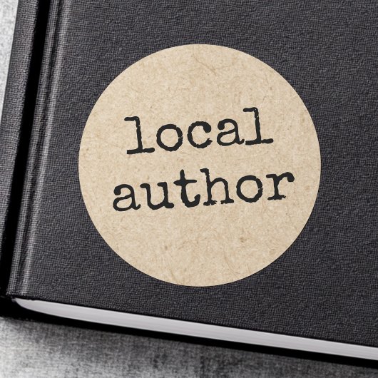 ローカル作家タイプライターフォントクラフト紙ルック ラウンドシール