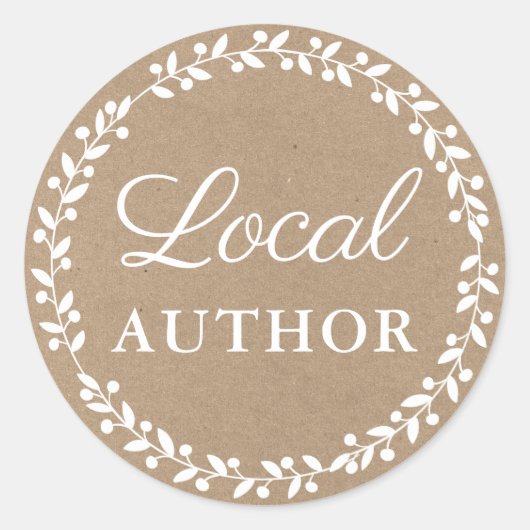 ローカル作家ライターブックプロモクラフトホワイト ラウンドシール (正面)